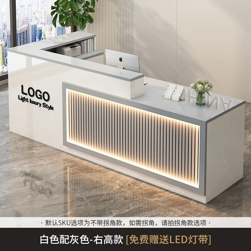 Contemporary Reception Desk Decor Set Customizable — Black | KIMLUD