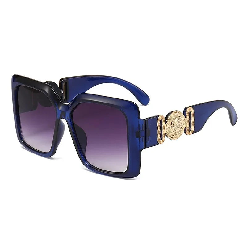 Big Square Frame Sunglasses For Men Women Brand Design Luxury Vintage Fashion Male Ladies Driving Black Sun Glasses Eyewear 2024