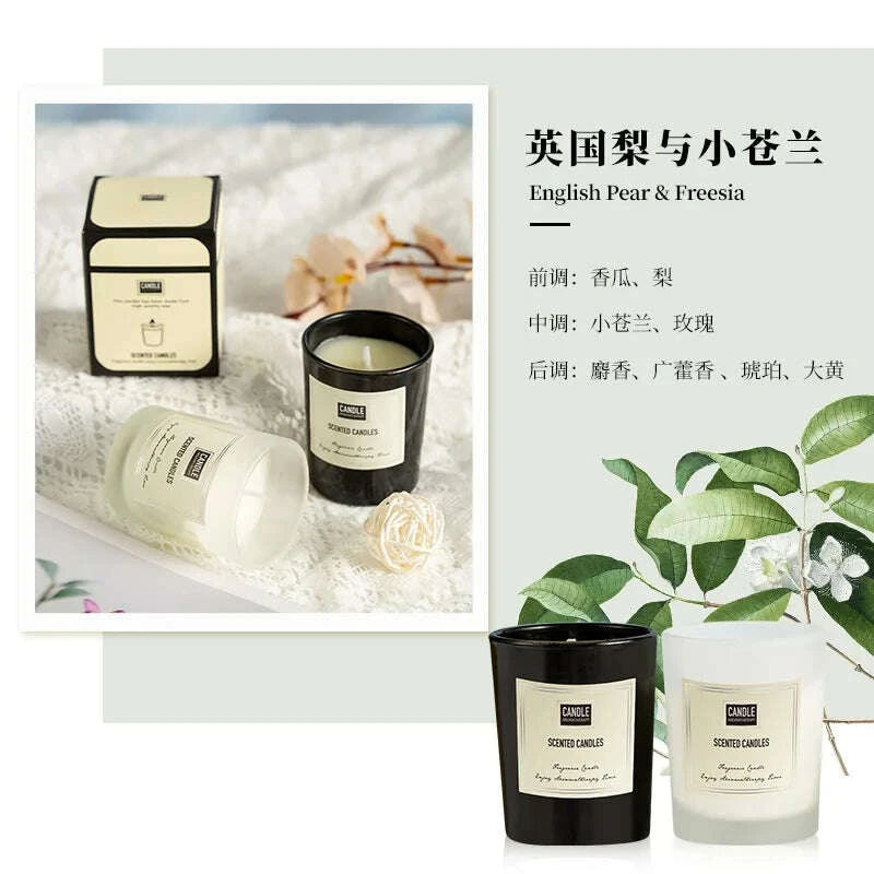 KIMLUD, 1Pc Modern European Plant Scent Aromatherapy Candle Living Room Bedroom Air Purification Enduring Fragrance Candle Cups Decor, KIMLUD Womens Clothes