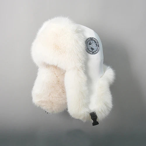 2025 New Men's 100% Natural Fake Fox Fur Bomber Hats Winter Russian Man Warm Faux Fox Fur Hat Male Fake Fur Caps