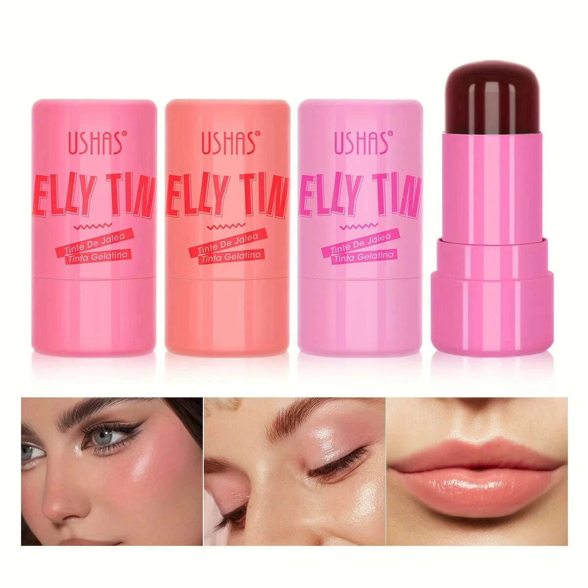 4-colors-jelly-blush-stick-lip-balm-eyeshadow-3-in-1-multi-use-matte-blush-moisturize-brighten-lip-glosskimlud-womens-fashion-34599225
