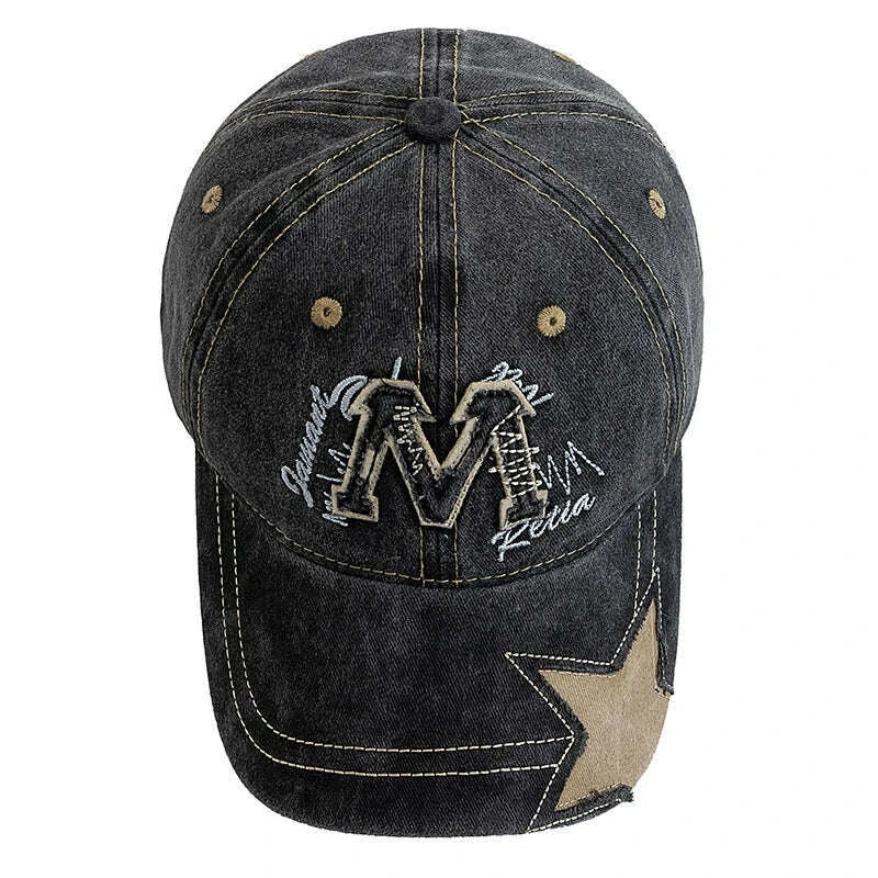 new-style-unisex-retro-baseball-cap-m-letter-embroidery-dad-hat-star-shaped-style-women-and-men-outdoor-washed-cotton-capkimlud-womens-fashion-34618145
