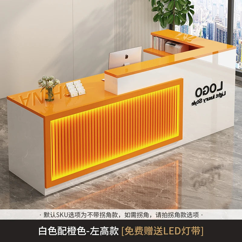 Contemporary Reception Desk Decor Set Customizable — Black | KIMLUD
