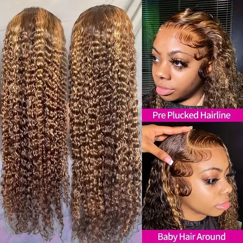 HD Lace Frontal Wig - 40 Inch - Human Hair | P4/27 Ombre | KIMLUD