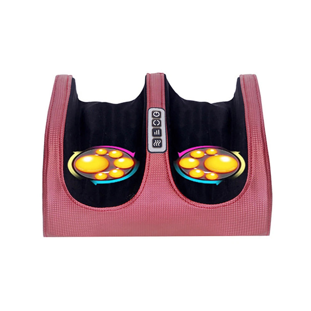 Shiatsu Foot Massager With Heated Rollers — Deep Burgundy | KIMLUD