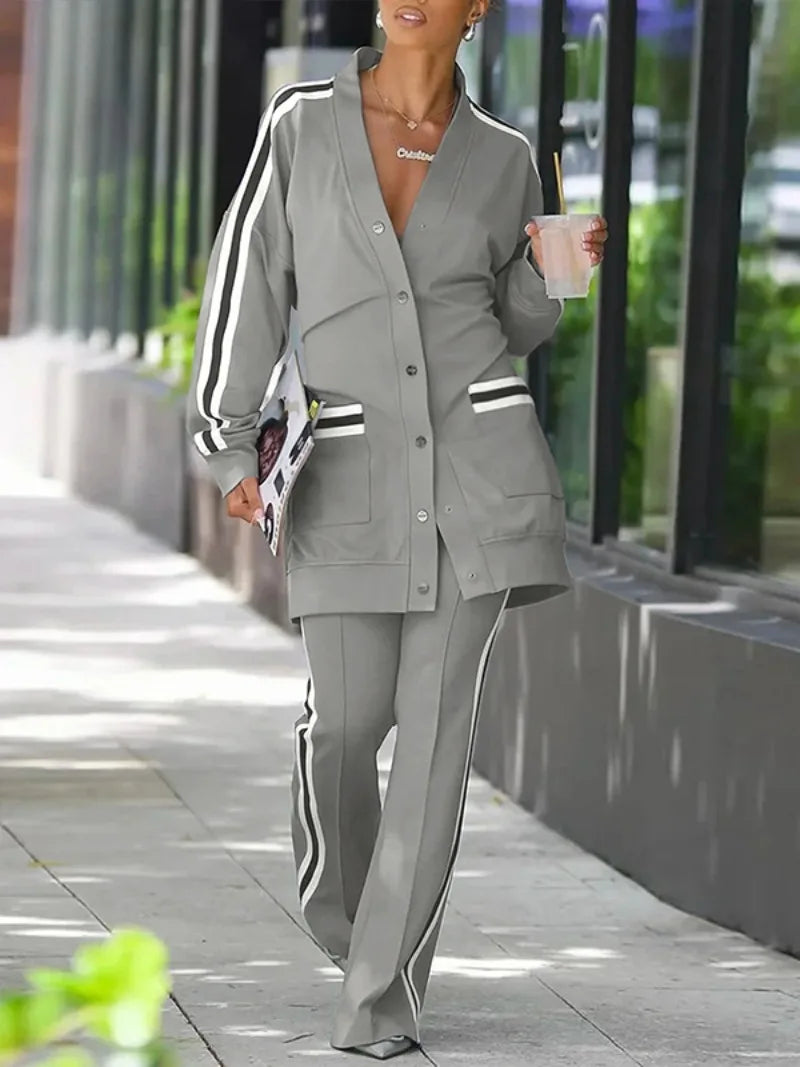 Stretch-Knit Polyester Spandex Jacket Raglan Sleeve Color Block V-Neck — Gray | KIMLUD