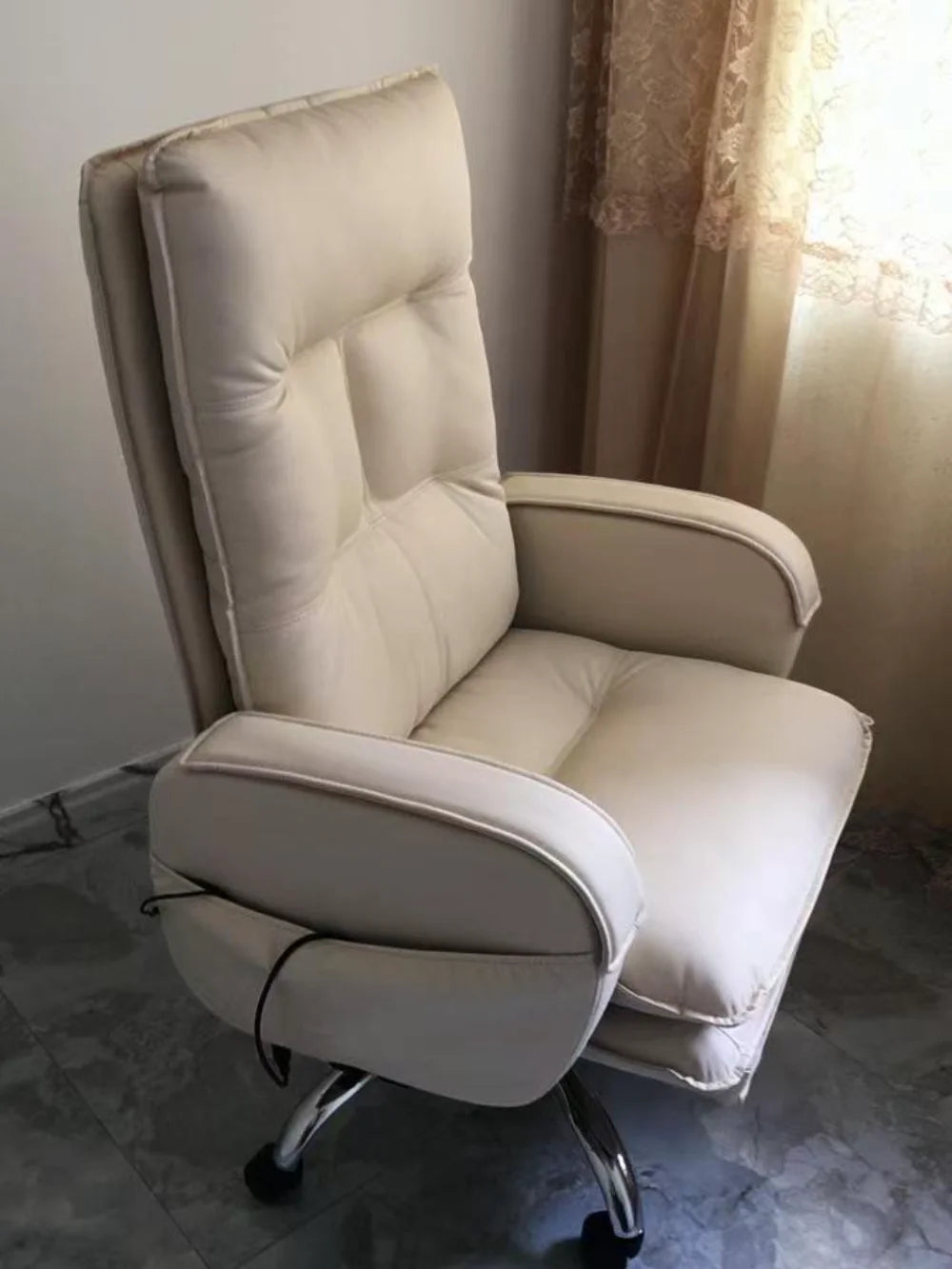 Ergonomic Office Furniture Chair with Latex Cushion PU Leather Executive Desk Chair Adjustable Swivel Chair Home Office