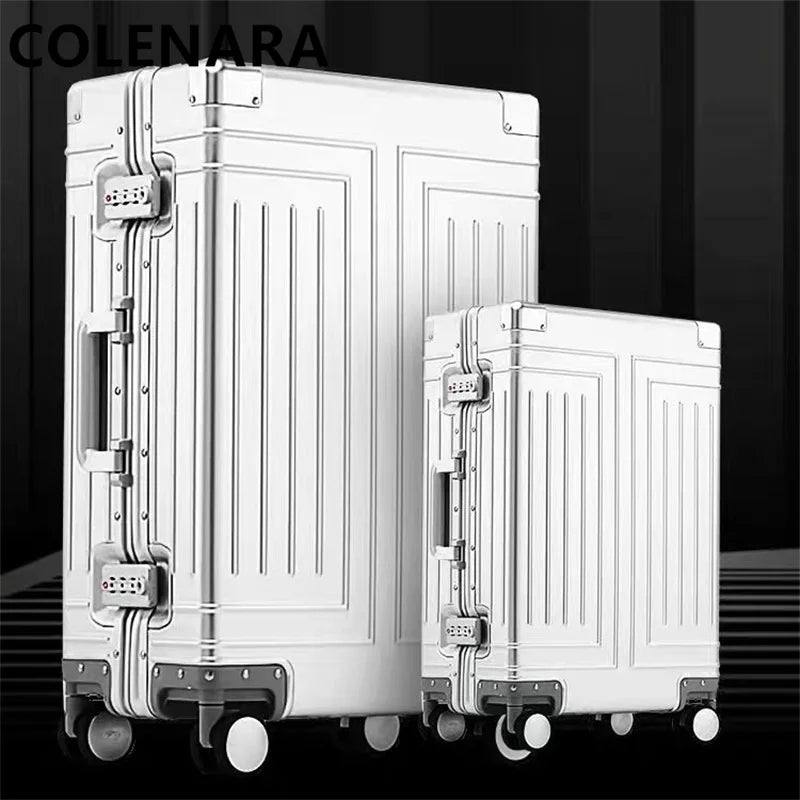 Aluminum Magnesium Alloy Boarding Box Suitcase — Black | KIMLUD