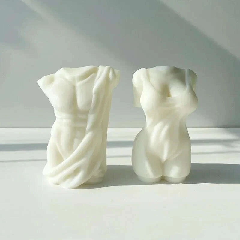 KIMLUD, Adonis Sculpture Torso Mold Human Candle Mold DIY Body Abdominal Muscle Man's Statue Plaster Sculpture Male Silicone Mold, KIMLUD Womens Clothes