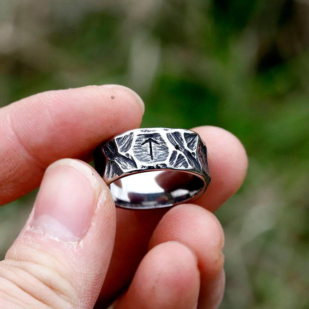 Wholesale Stainless Steel Odin Norse Anel Amulet Rune Couple Dating Viking Rings For Men Women Retro Jewelry Gift Dropshipping