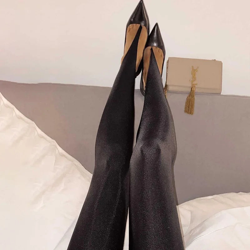 Tossy Black Sexy Leggings Women's Pants Solid Commute Wrap Skinny Autumn 2025 New High Waist Trousers Patchwork Female Pants