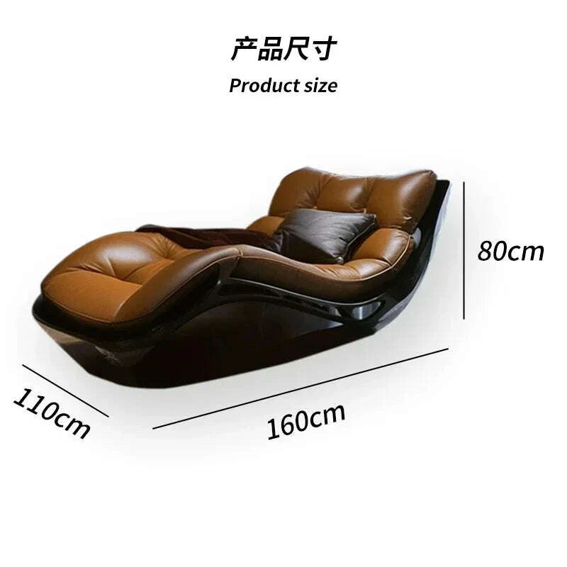KIMLUD, C Medieval reclining sofa chair study balcony villa leisure single retro lazy sofa, KIMLUD Womens Clothes