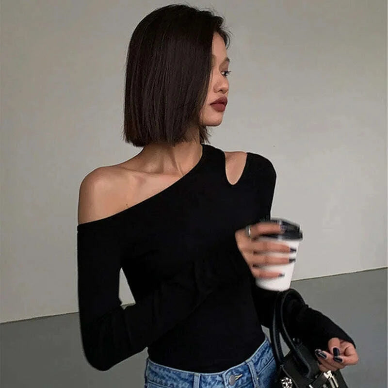 fashion-skew-collar-off-shoulder-long-sleeved-t-shirts-women-spring-new-solid-slim-fit-crop-top-sexy-hollow-out-tees-shirtskimludkimlud-35560447
