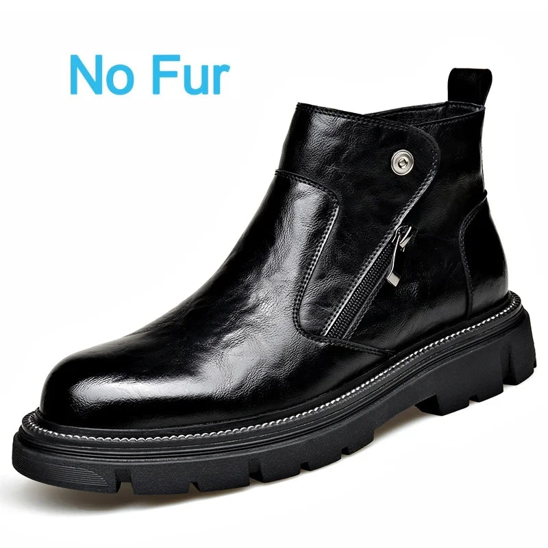 Men's Leather Boots – Non-Slip High Top Casual – Genuine Leather | KIMLUD