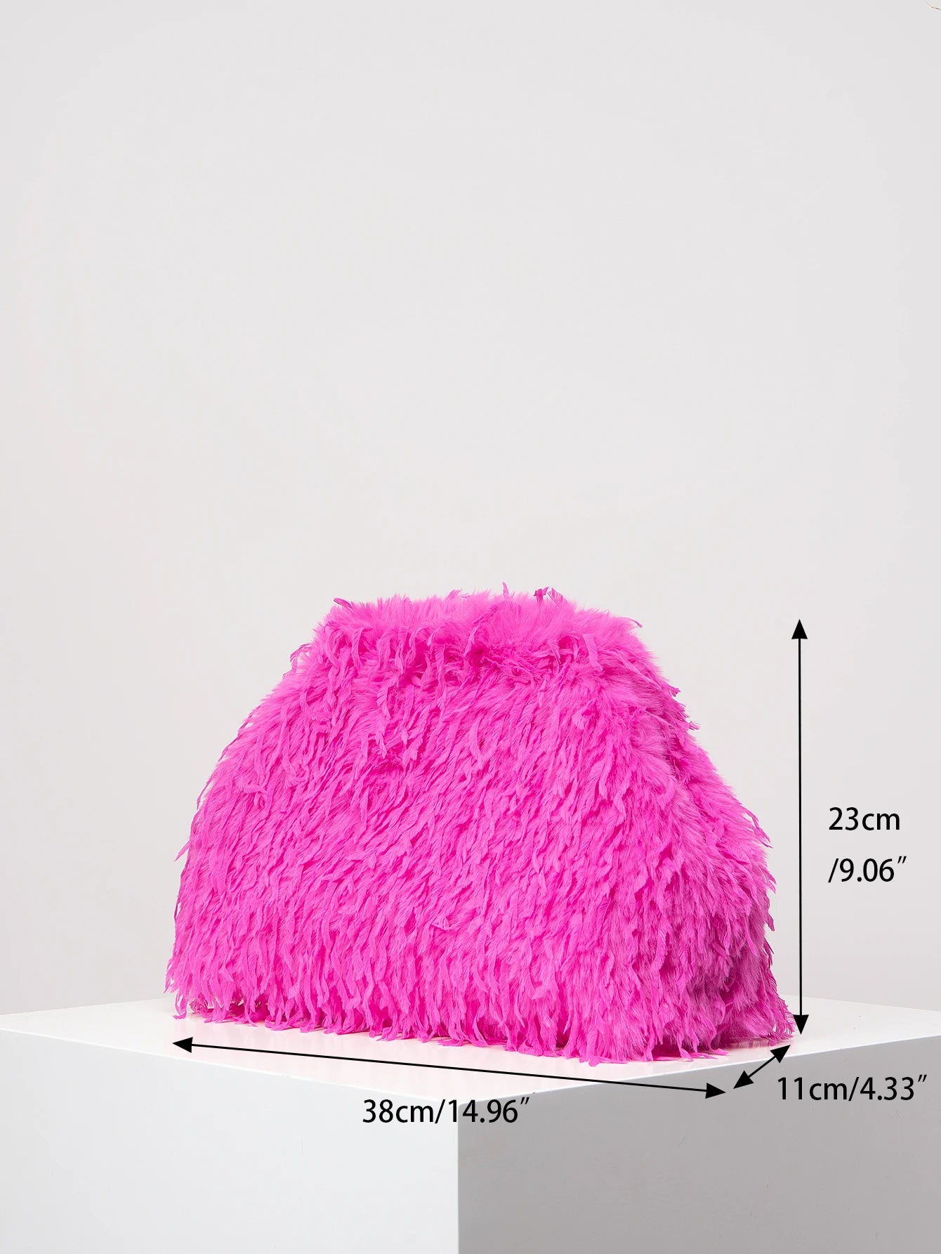 Dopamine Deluxe Clip Bag Polyester Fuzz Party — Black | KIMLUD