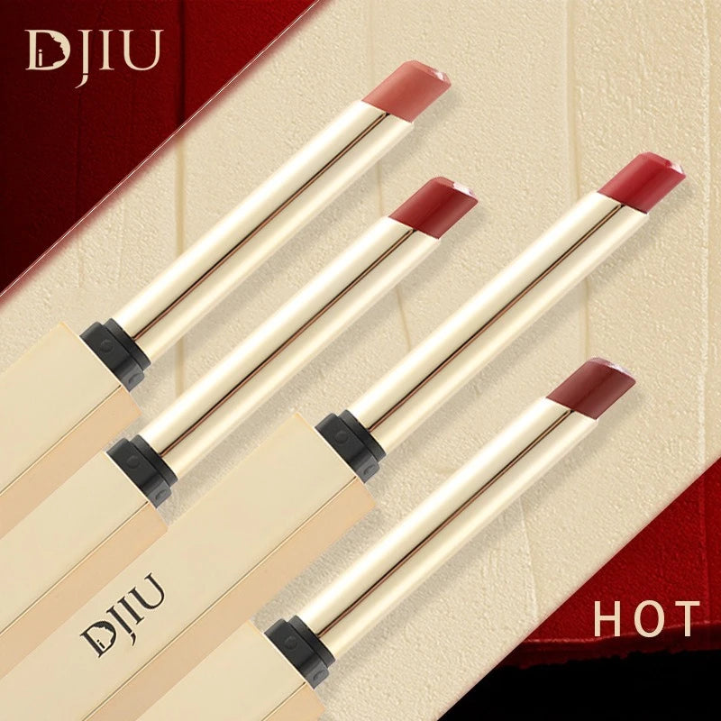 6 Colors Thin Tube Small Gold Bar Make Up Lip Stick Long Lasting Moisture Cosmetic Lipstick Lips Makeup Lipstick Cosmetics Batom