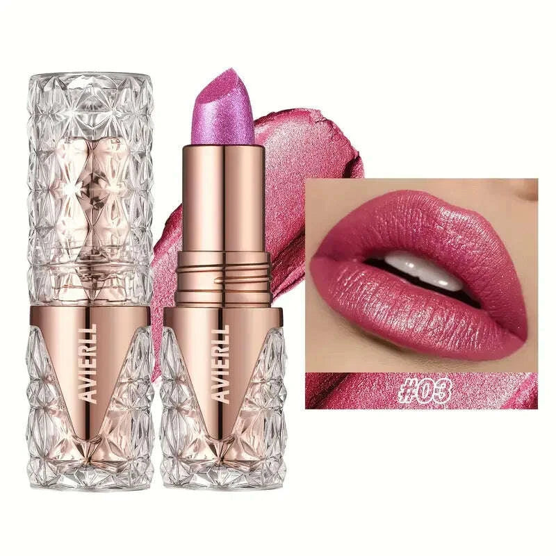 KIMLUD, Fine Glitter lipstick, quicksand gold lipstick, moisturizing silky mermaid girl pink, long-lasting waterproof, grapefruit orange, KIMLUD Womens Clothes