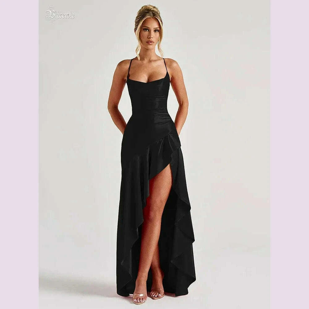 vc-elegant-black-satin-maxi-dress-with-crisscross-spaghetti-straps-and-high-slit-ruffled-hem-for-high---profile-occasionskimlud-womens-fashion-34601305