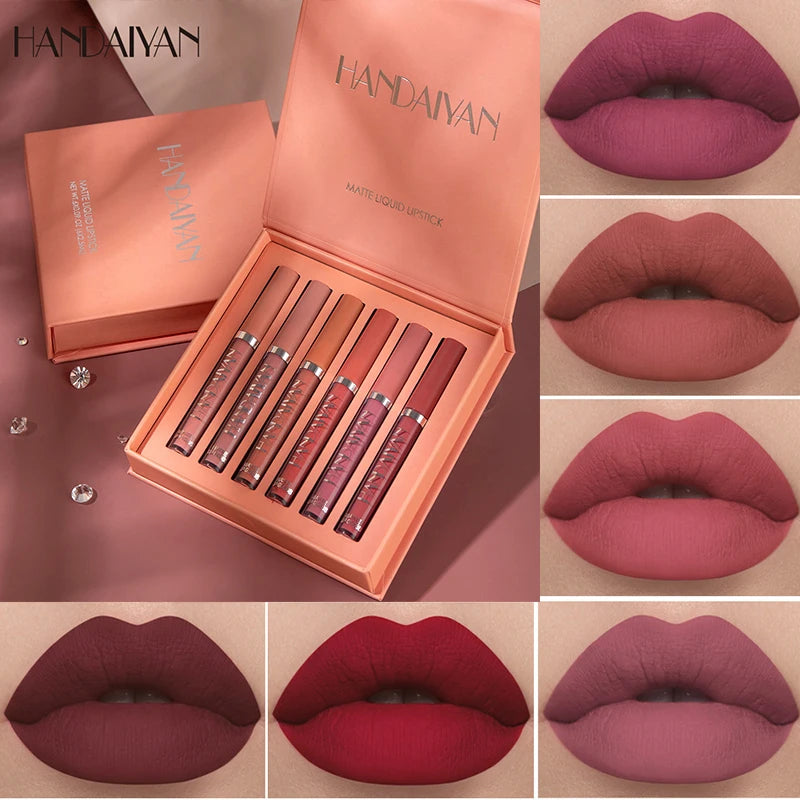 HANDAIYAN Matte Liquid Lipstick Waterproof Lip Gloss Lip Glaze Set Lipgloss Makeup
