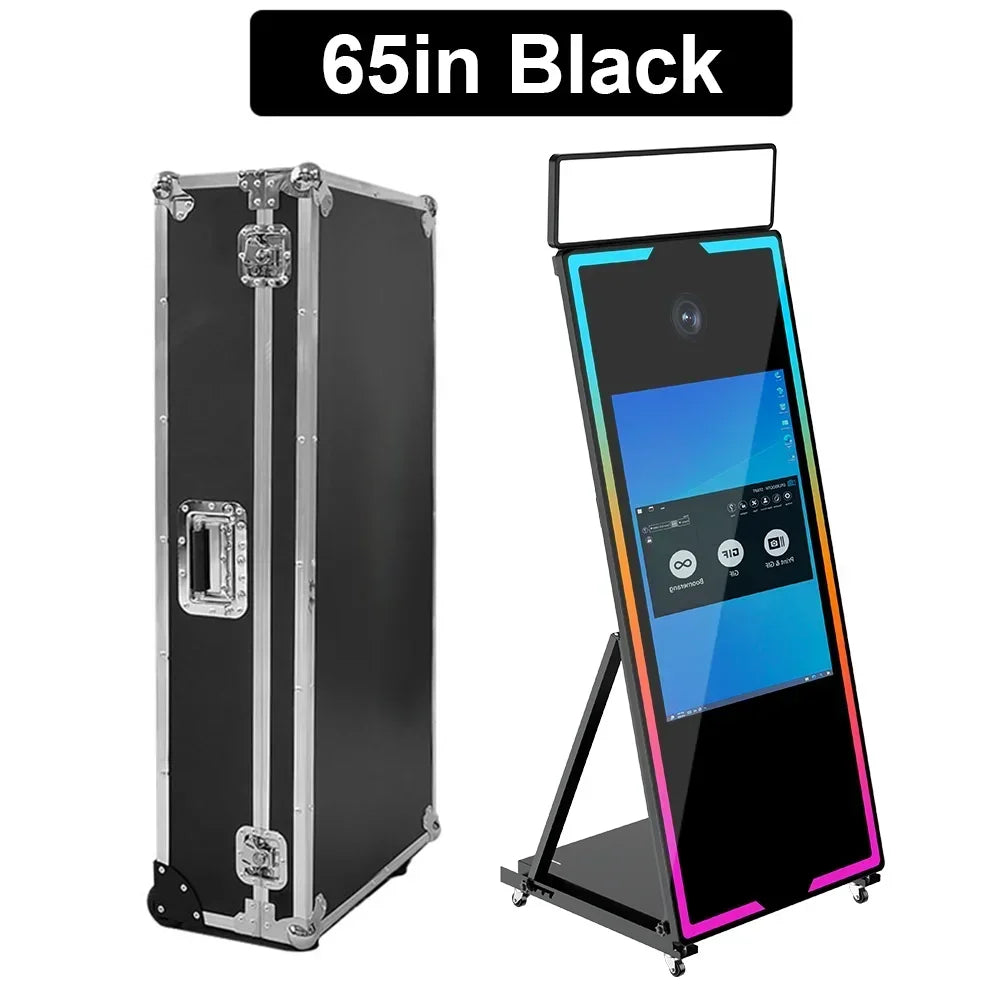 2026 Touch Screen Photobooth Portable 40 inch 65 inch Mirror magic Photo Booth Machine For Wedding Party Activity