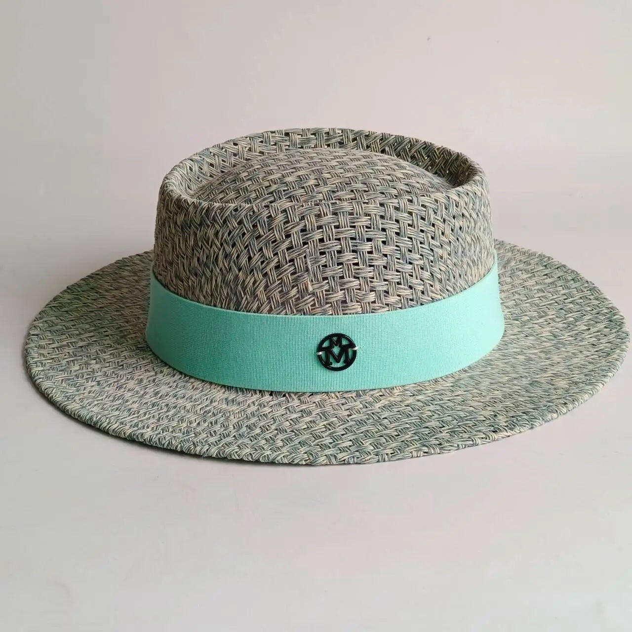 Summer straw hat French elegant seaside travel sun hat bow ribbon flat top large brim straw hat hats for women