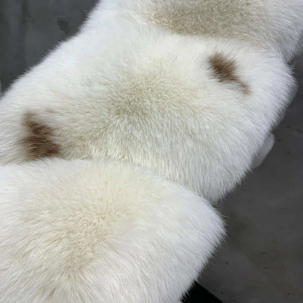 KIMLUD, Winter Long Fur Coats Winter Female Natural Fox Fur OutWear Full Pelt Real Fox Fur Jackets with Long Sleeve, KIMLUD Womens Clothes