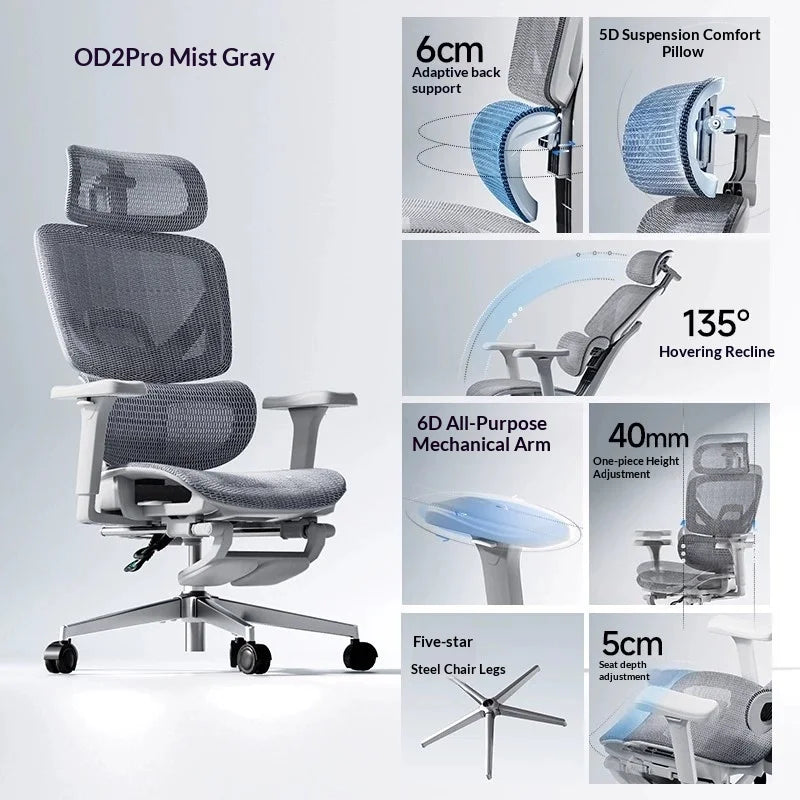 Mesh Executive Office Chair Ergonomic Adjustable — Cool Gray | KIMLUD