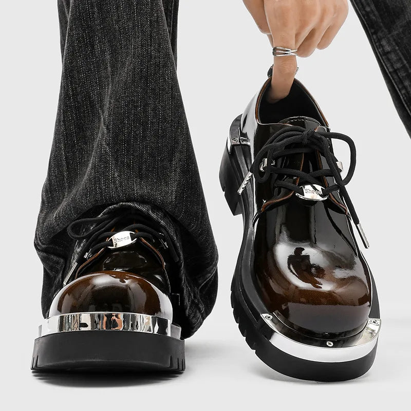 Derby Shoes – British Style Retro – PU Upper | KIMLUD