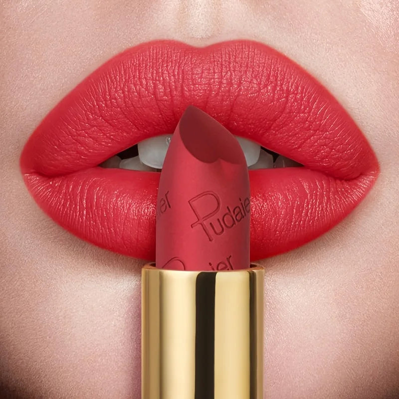 Matte velvet mist lipstick, waterproof and sweat-proof with easy color application, portable lip gloss perfect makeup look