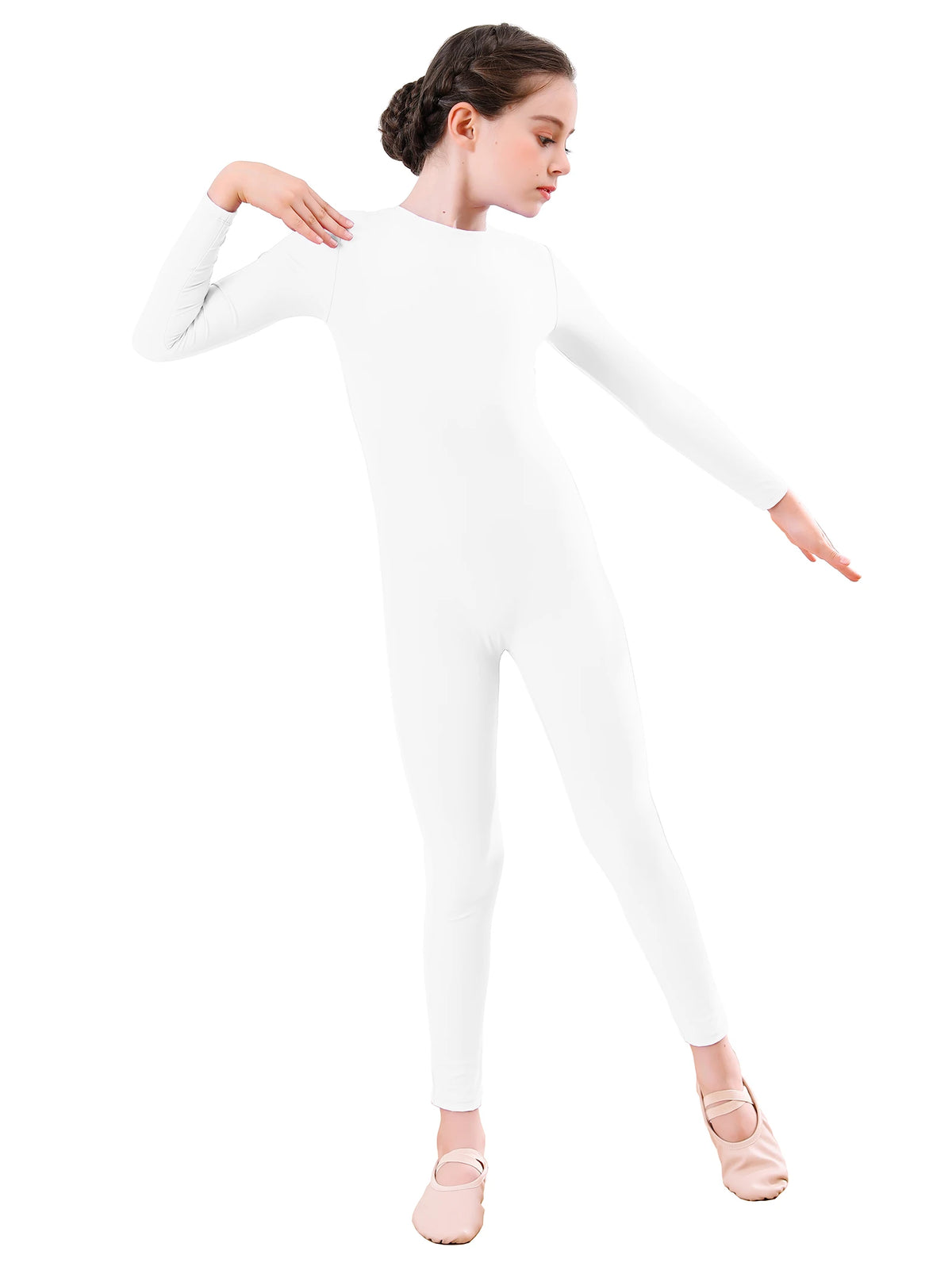 Kids Unitard – Long Sleeve – Nylon Spandex – Black | KIMLUD