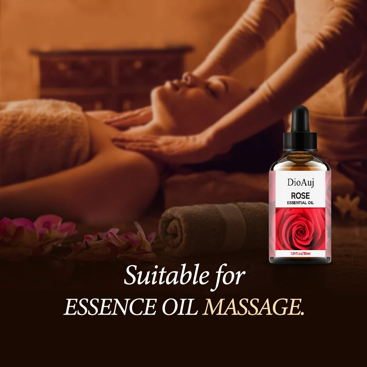 KIMLUD, DioAuj 1PCS Essential Oil with Dropper ROSE Face Body Skin Care Aromatherapy Oil for Humidifier Aromatherapy Candle, KIMLUD Womens Clothes