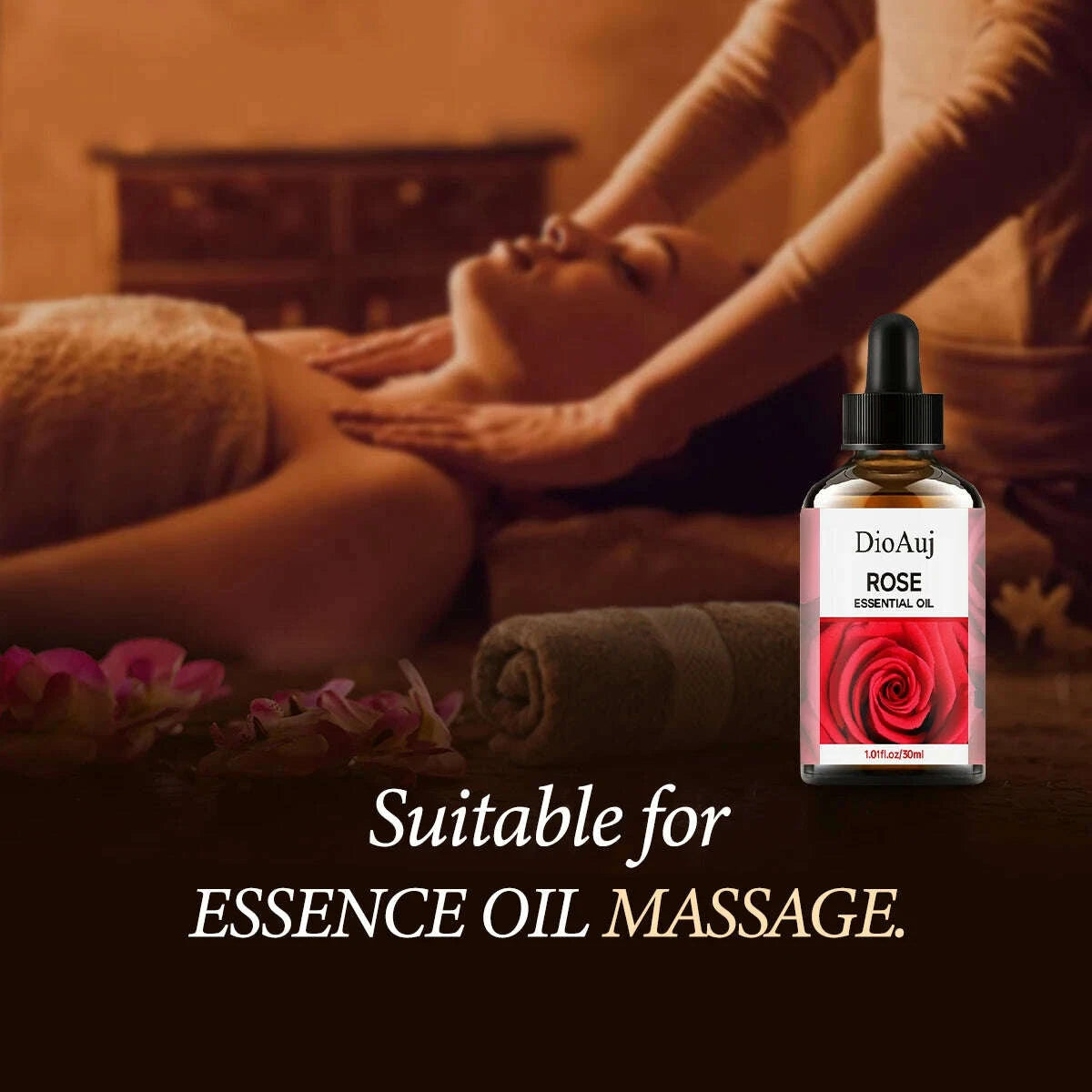 KIMLUD, DioAuj 1PCS Essential Oil with Dropper ROSE Face Body Skin Care Aromatherapy Oil for Humidifier Aromatherapy Candle, KIMLUD Womens Clothes