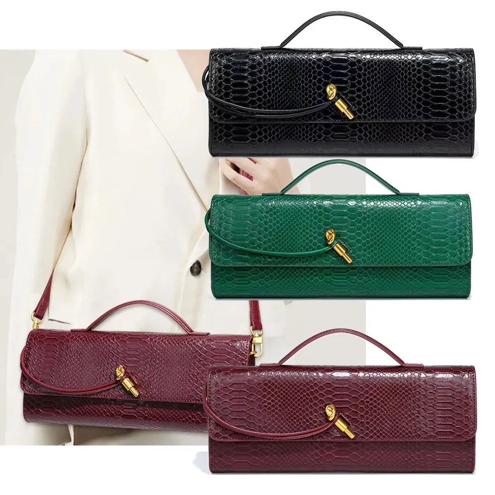 Top-Handle Bag – Crocodile Pattern – PU Leather | KIMLUD