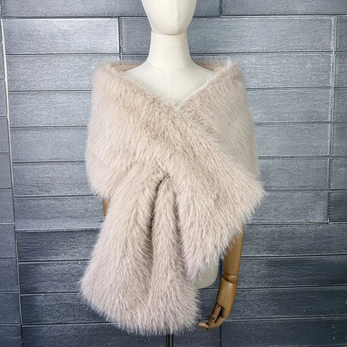 Faux Fur Scarf – Long Keep Warm – Black | KIMLUD