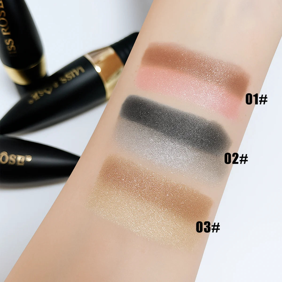 Glitter Eyeshadow Stick Duo Waterproof — Silver | KIMLUD