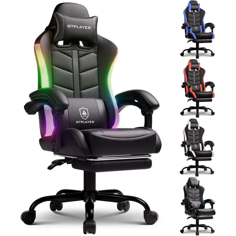 KIMLUD, gtplayer rgb gaming chair with footrest, computer gaming chair with led lights for adults, height adjustable pc gamer chair with, KIMLUD Womens Clothes