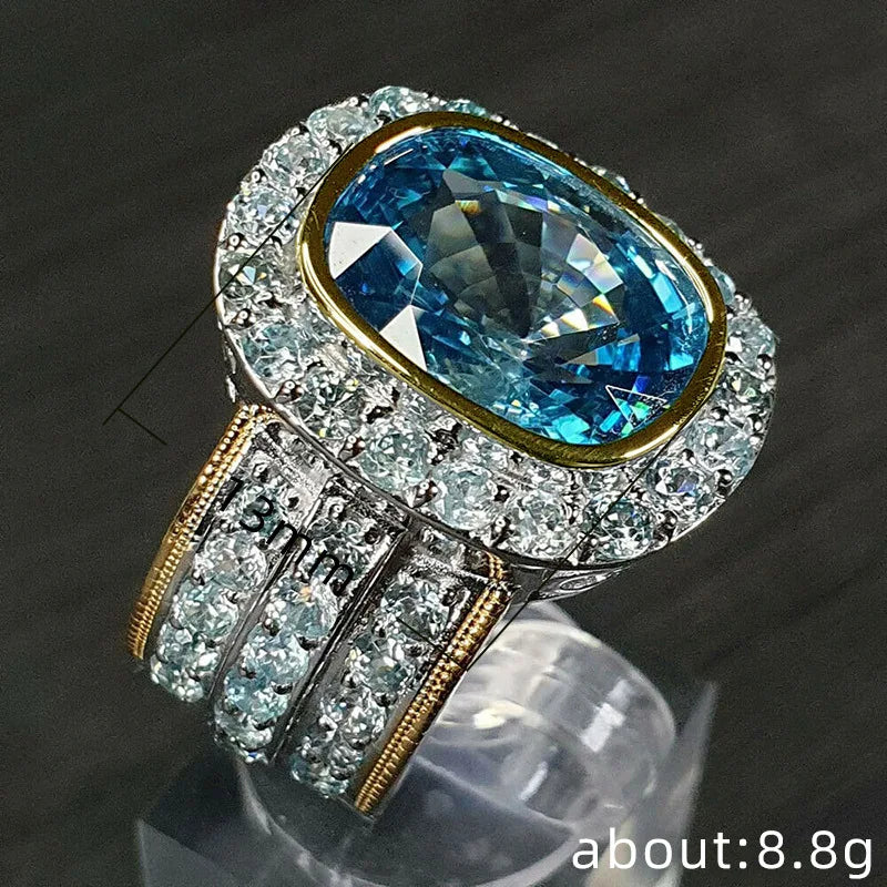 Oval Shaped Women Ring - Full Paved CZ - Brass | KIMLUD