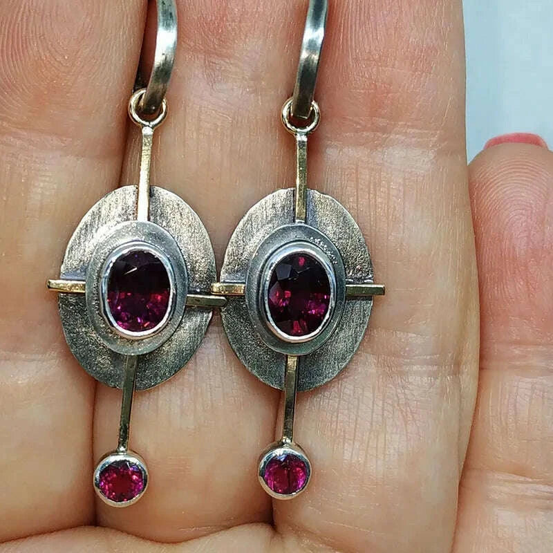 new-vintage-red-crystal-stone-dangle-earrings-for-women-tribal-cross-design-oval-antique-metal-statement-earrings-jewelrykimlud-womens-fashion-34624479
