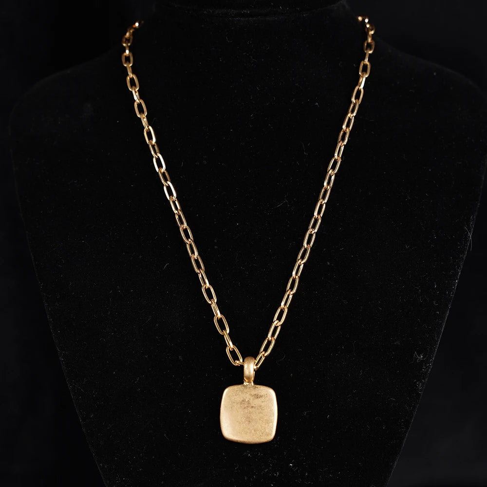 Irregular Shape Pendants Necklaces Multi-Layered Design — Silver | KIMLUD