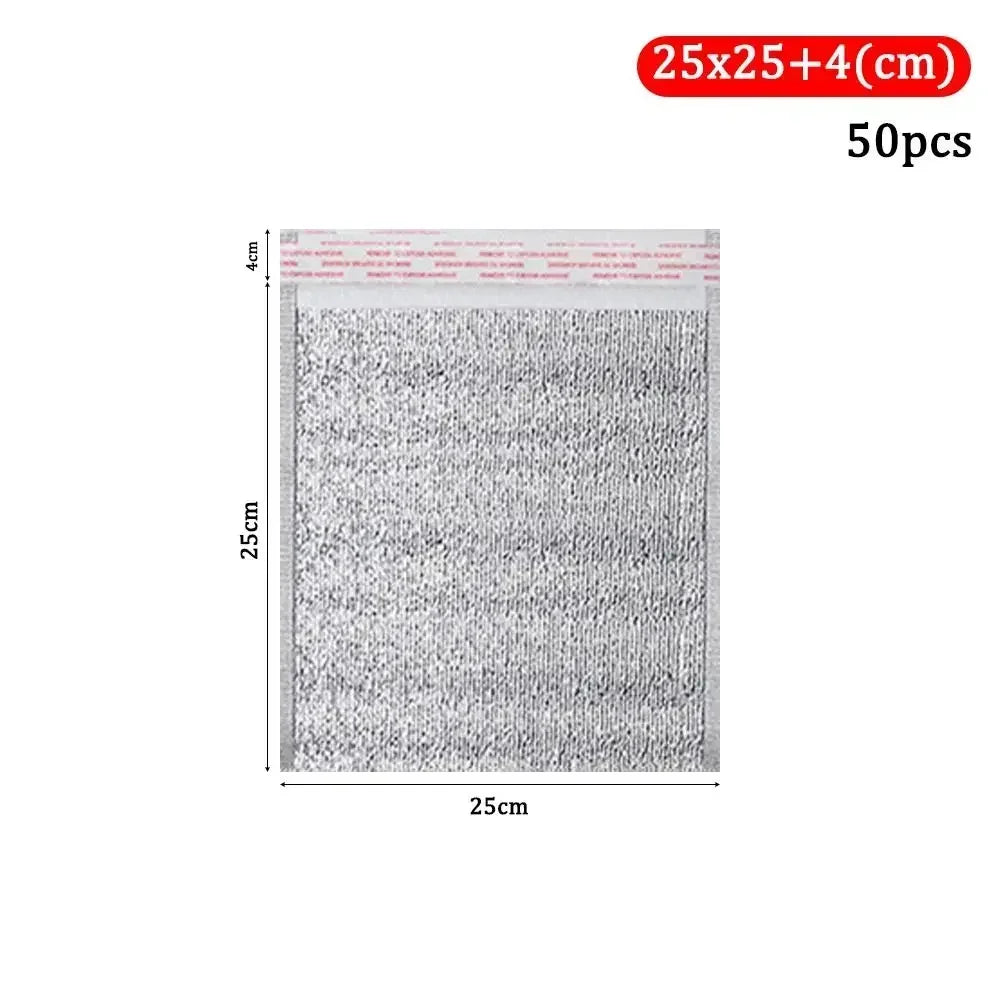 KIMLUD, 50Pcs/Pack Ice Cold Warm Aluminum Foil Bag Food Thermal Drink Storage Insulation Bag Delivery Carrier with Closure Cooler Bag, KIMLUD Womens Clothes
