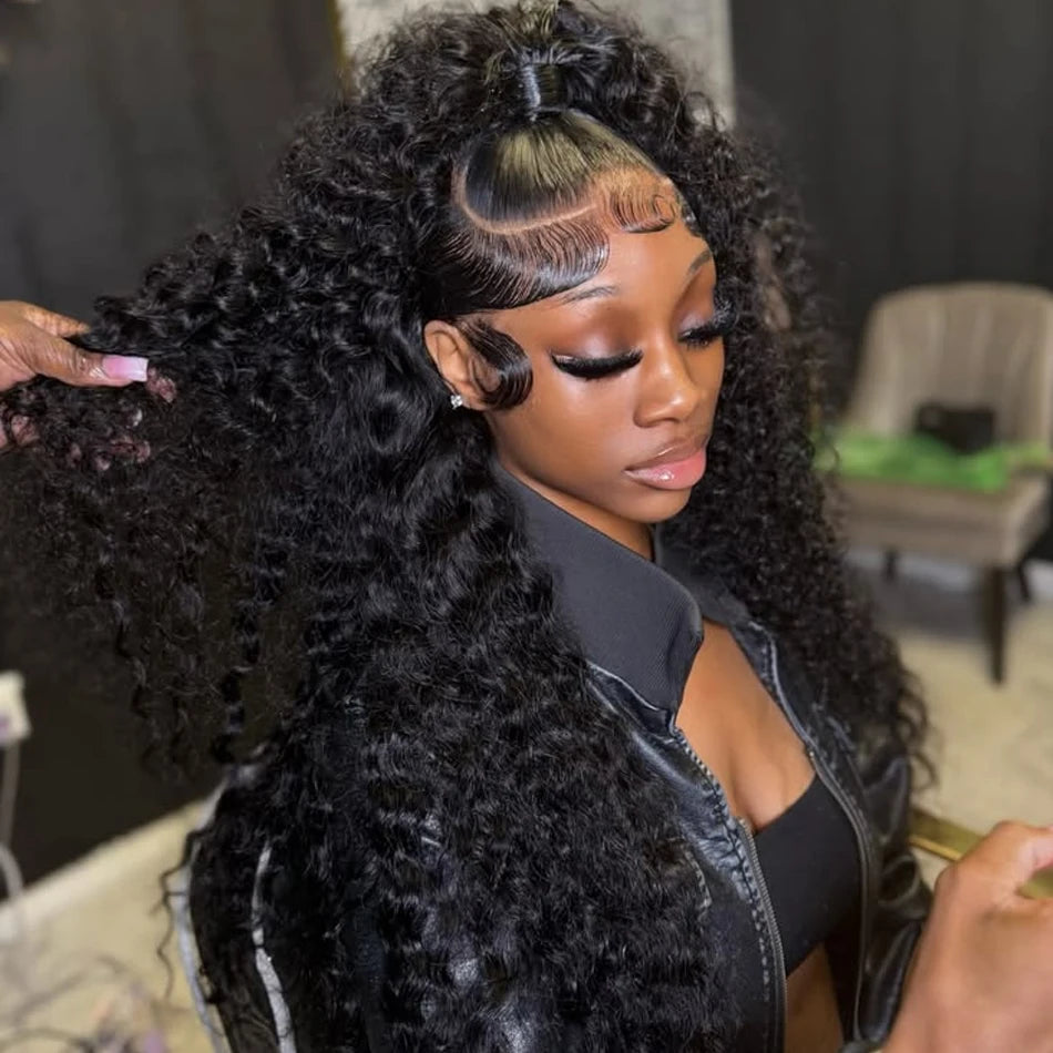 Full Lace Wig – Deep Wave 360 HD Frontal – Human Hair – Medium Brown | KIMLUD