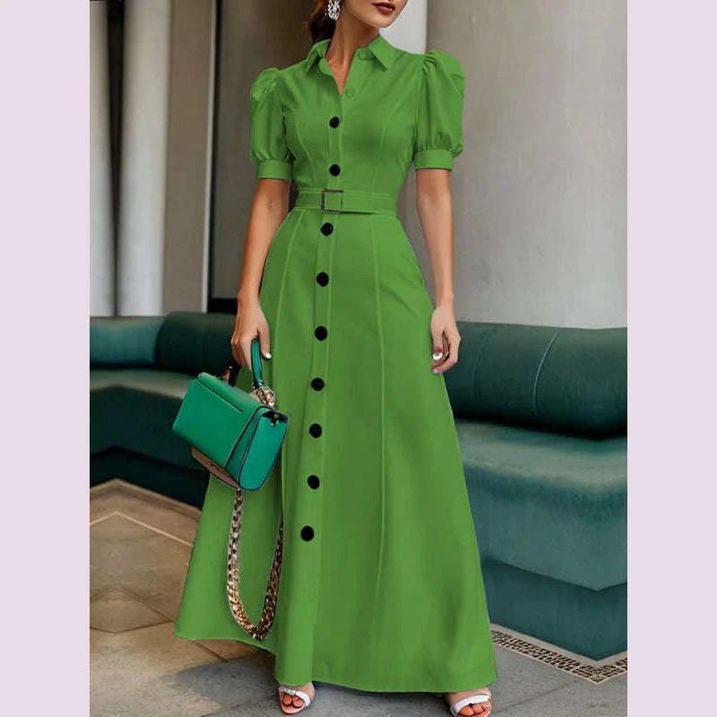 modigirl-2025-new-womens-summer-shirt-dress-with-belt-white-green-short-sleeve-eelegant-long-dresses-clothing-for-womankimlud-womens-fashion-34621344