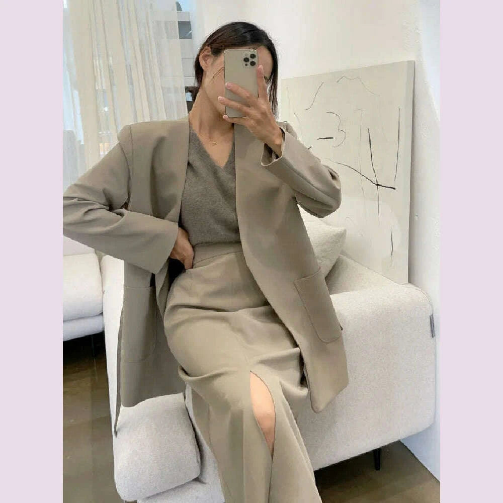 autumn-winter-two-piece-set-women-long-sleeve-v-neck-lace-up-suit-jacket-loose-blazer-high-waist-split-skirt-2-piece-outfits-kimlud-kimlud-33911592