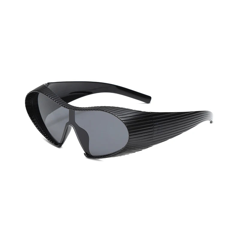 Futuristic Sunglasses Large Frame — Black | KIMLUD