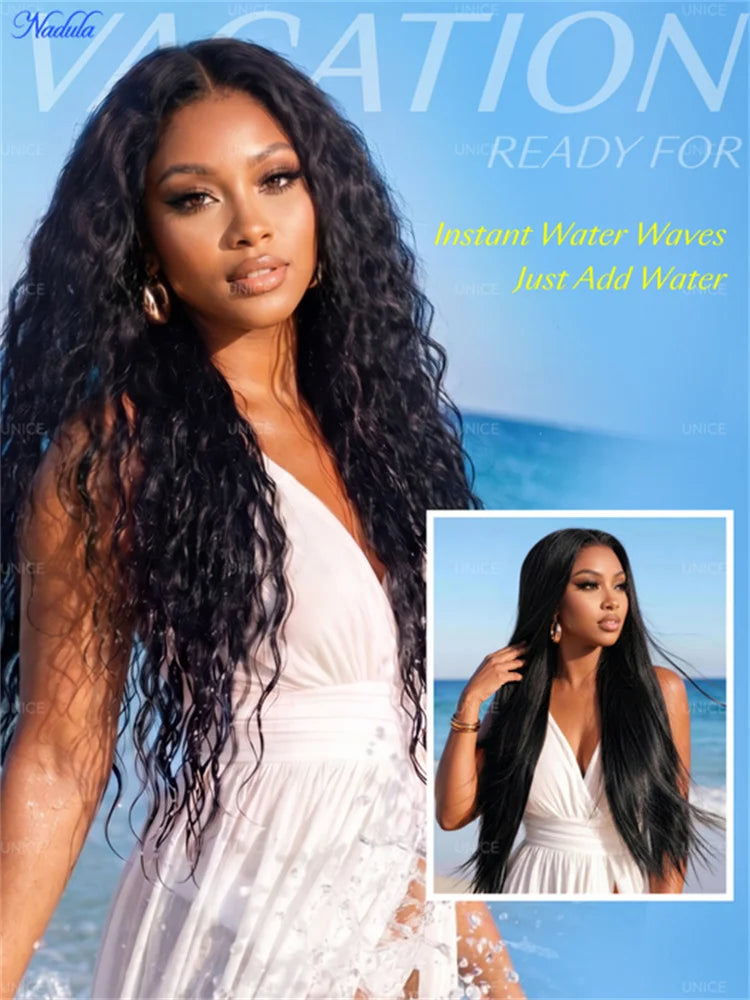 Wet and Wavy Wig – Glueless Lace Front – Virgin Human Hair – Dark | KIMLUD
