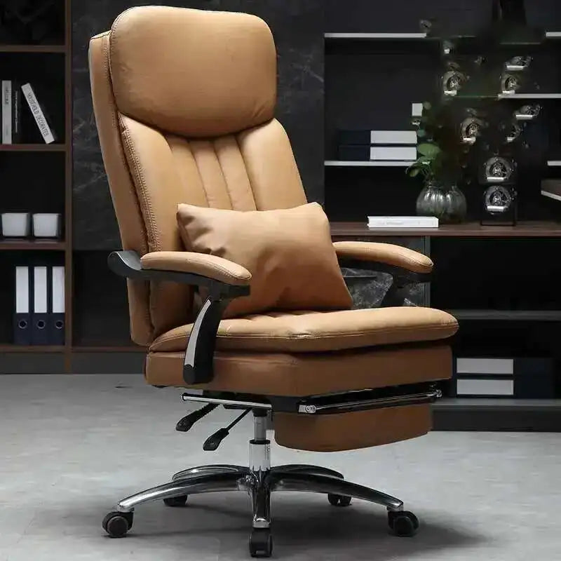 Executive Seat Office Chair Leather Study Wheels Modern Hand Relax Armchairs Library Fashion Cadeira Presidente Office Furniture