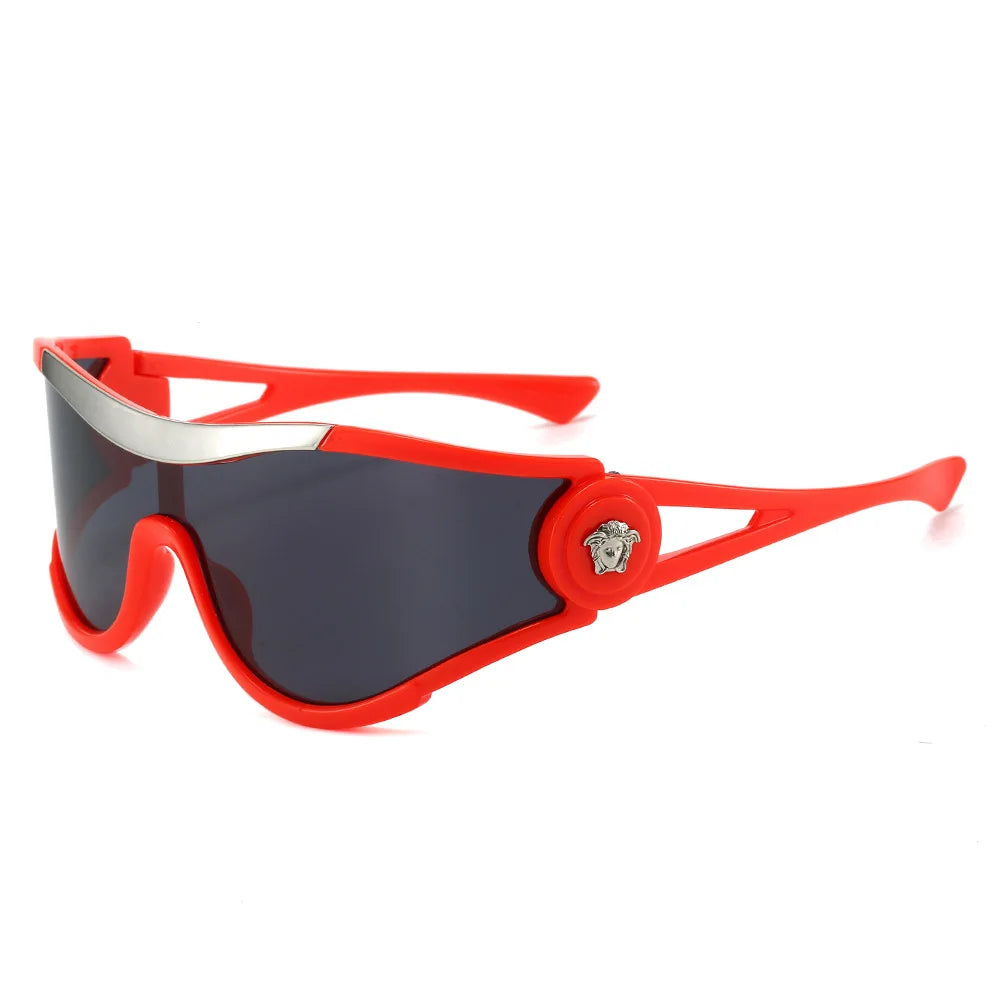 Plastic Oversized Sunglasses Solid — Gold | KIMLUD