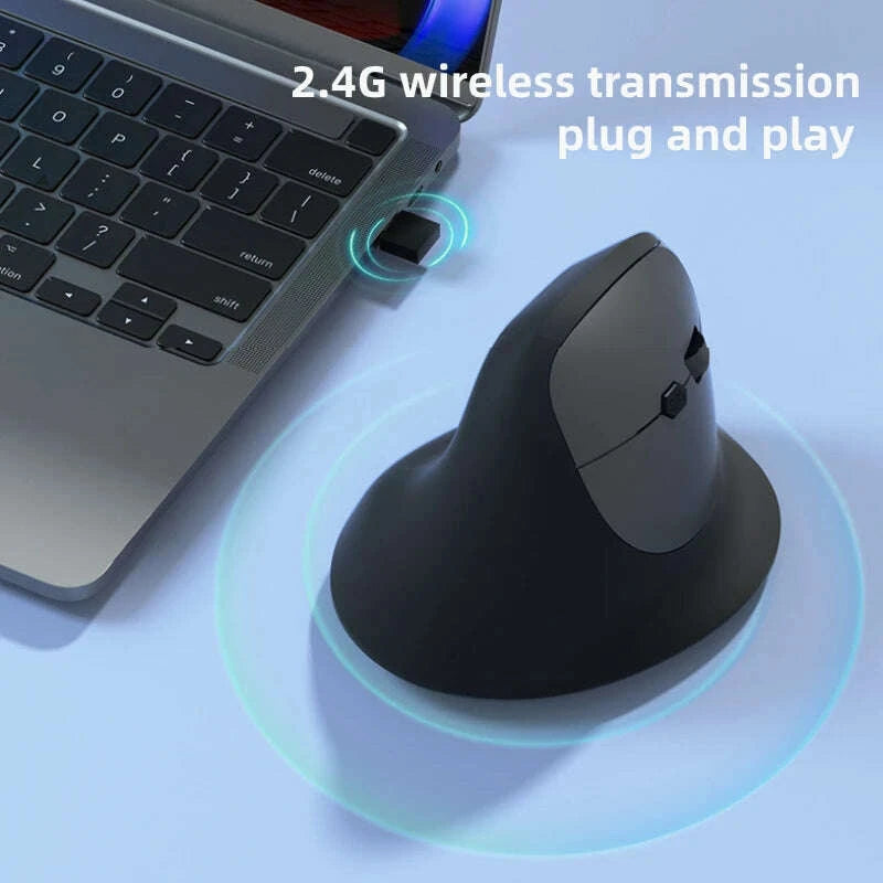 KIMLUD, Vertical Mouse Ergonomic 2.4G Bluetooth 5.2 Mice Wireless Optical Mice Adjustable 1600DPI 6 Buttons for Laptop Computer Desktop, KIMLUD Womens Clothes
