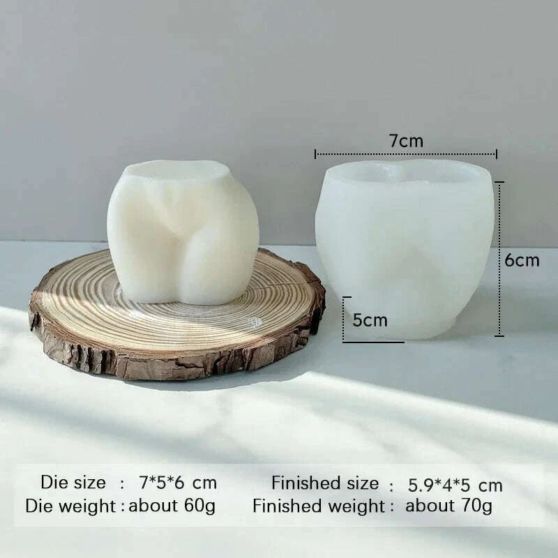 KIMLUD, 3D Large Hip Candle Mold Plump Ass Torso Candle Silicone Mold Buttock Scented Candle Aromatherapy Women Chest Soap Plaster Mould, KIMLUD Womens Clothes