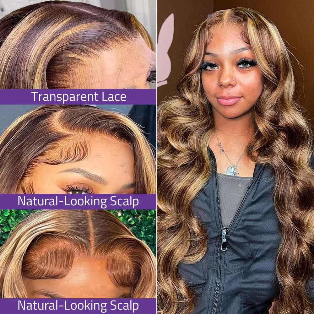 Lace Front Wig – 200 Density – Human Hair – 427 Blonde Brown | KIMLUD